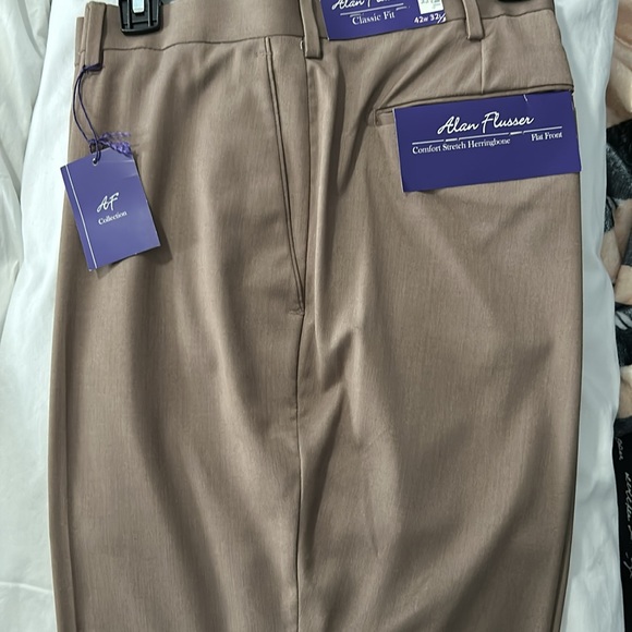 Alan Flusser Dress Pants Flat Front 42x32 - Picture 3 of 6